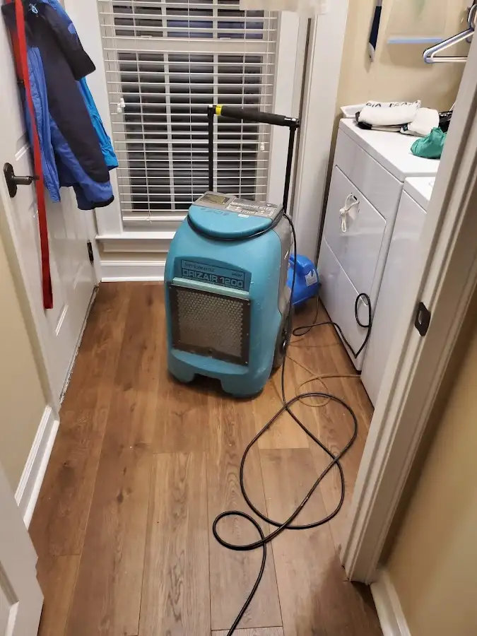 Commercial dehumidifier deployed for Flood Damage Cleanup in East Bay