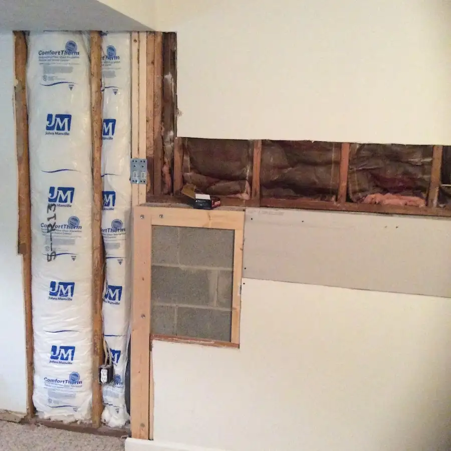 Wall insulation replacement during Basement Flood Cleanup in East Bay